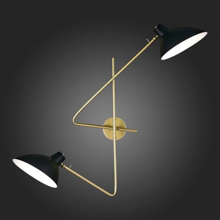 Sconces st. SL1803.201.02. Jarro. 2x60 watts, E27, 53x52 cm, golden color, black-2
