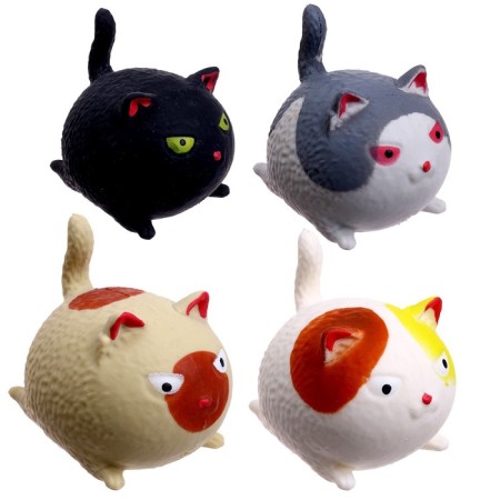 Мялка «Котик» с пастой, цвета МИКС-3