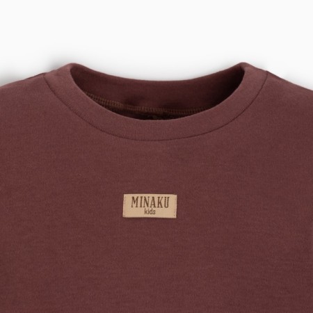 Kidsa (sweatshirt, shorts) minku, brown color, height 92-98 cm-7