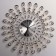 Wall clock, series: openwork, "steel feathers", smooth move, D-69 cm