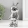 Piggy bank Ceramics "Rabbit" silver 6x8.5x18 cm