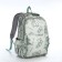 School backpack from textiles on a zipper, 4 pockets, green color