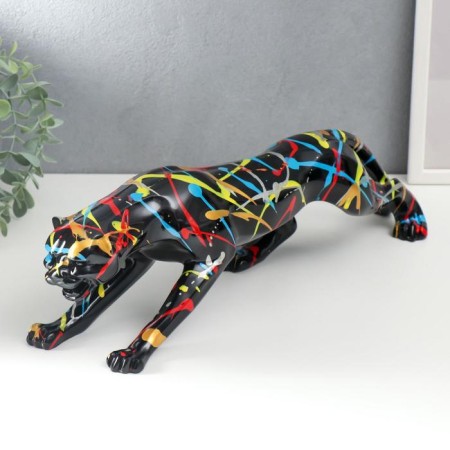 Polystone souvenir "Black Panther" black, spray of paint 13x13x45 cm