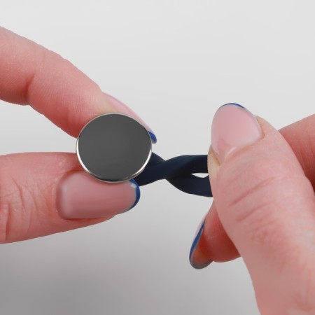 A button for expanding the belt, 17 mm, silver color-2
