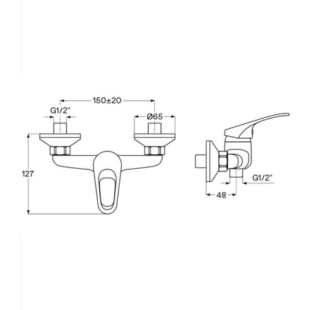 Santek shower mixer "Bus", with accessories, chrome-4