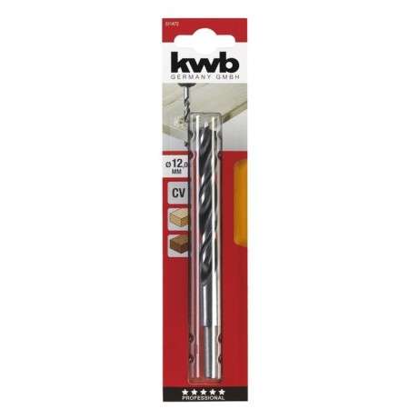 KWB wood drill, 12x151 mm, cylindrical shank, steel CR-V-1