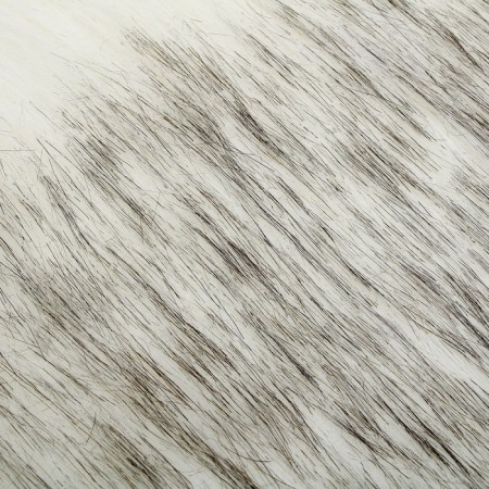 Long -bended knitted -based flap, 50 x 50 cm, white fur with gray-2