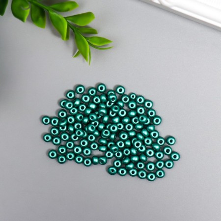 Glass beads 6/0 "metallic. Dark turquoise" 10 g-1