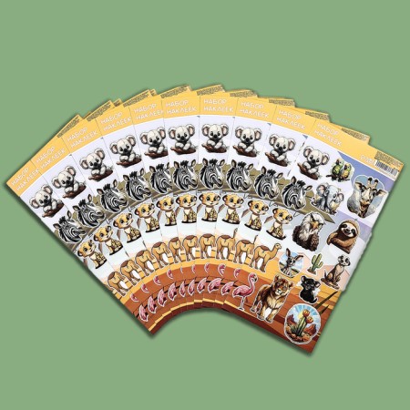 Paper children's stickers 10 x 22 cm, "safari"-3