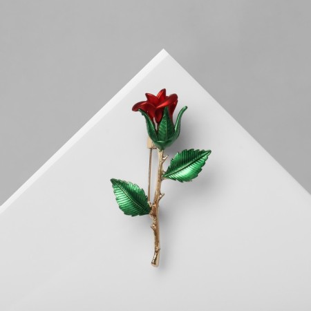 Brooch "Rose", red-green color in gold