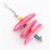 A toy for birds with a carapace carapace and beads, 14 x 6 cm, pink