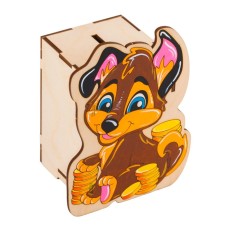 Wood painting Piggy bank 