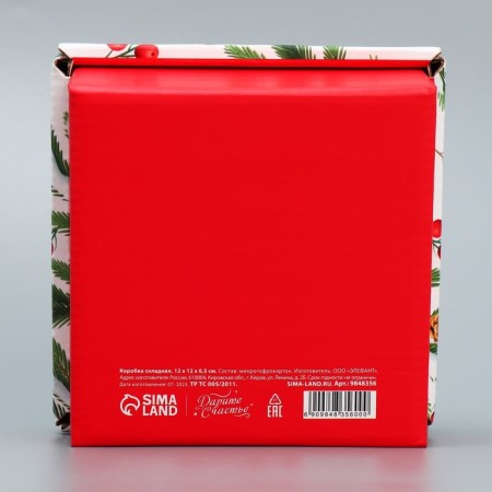 Folding box "New Year's branches", 12 x 12 x 6.5 cm, New Year-5