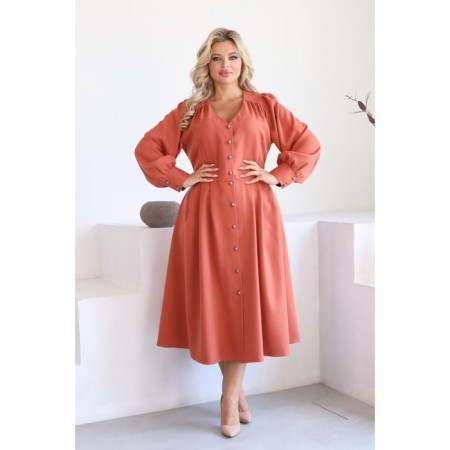 Female dress, size 50, terracotta color