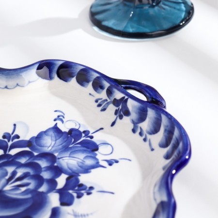 Track "Flower", with handles, 21 × 28 × 2 cm, gzhel-2