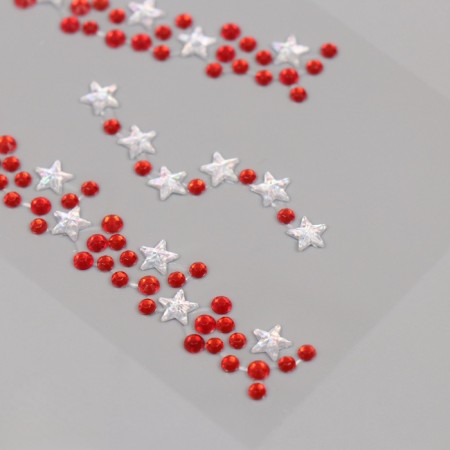 Sticker Plastic Rhocker "Choker from Stars" Red 11.6x18 cm-3