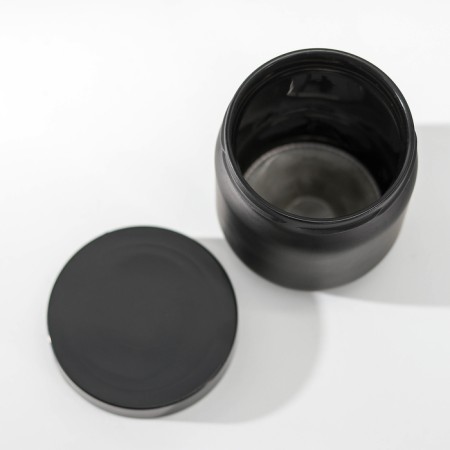 Glass Bank for bulk products "Love in the kitchen", 425 ml, black color-2