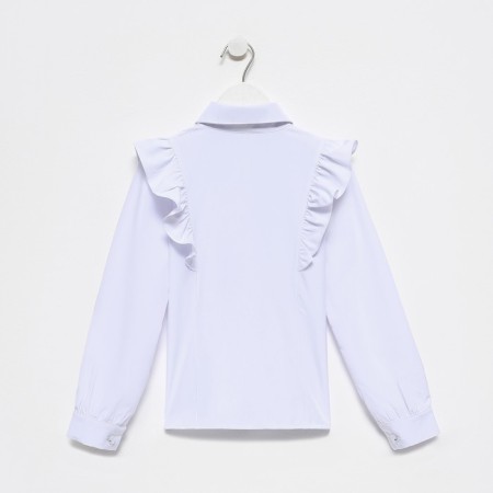 School blouse for girls, white color, height 128 cm-8