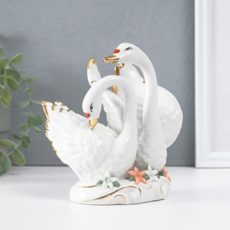 Souvenir Ceramics "Swans in a backwater with flowers" Color-1