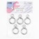 Karabin ring, 39 mm, d = 27/19 mm, thickness - 4 mm, with a mount of 9 × 2.2 mm, 5 pcs, silver color