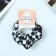 Hair elastic band "Orbit" Chess thin edges, 9 cm, black and white