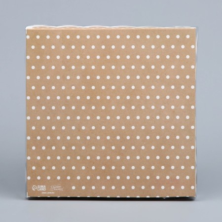 Cookie box, confectionery packaging with PVC lid, “for you”, 21 x 21 x 3 cm-5