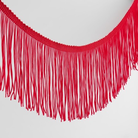 Decorative braid "fringe", 10 cm, 5 ± 0.5 m, red color