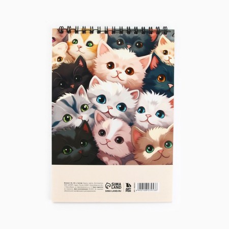Notepad A5, 40 l. Cardboard cover. "Cats"-3