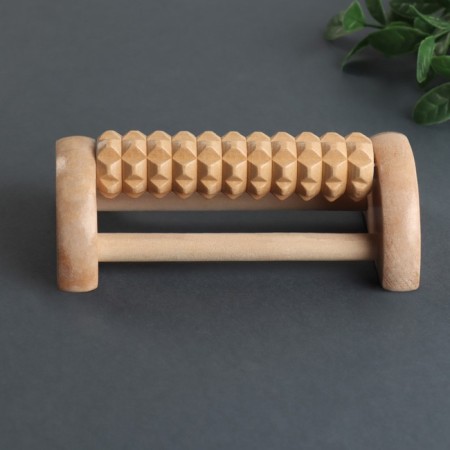 Foot massage with spikes, wooden, roller, 1 row, 14.5 × 7.8 × 4.5 cm-5