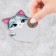 A valentine postcard with a scretch-layer “Most wonderful in life”, a kitten, 10 x 10 cm