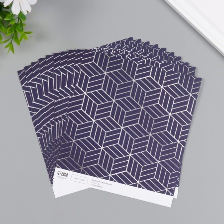 Scrapbooking paper "3D geometry" density 180 grams set 10 pcs 15.5x17 cm-1