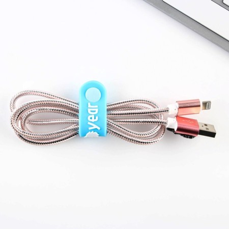 Set of wire holder + Cable for Apple (Lightning) “Happy New Year”, 1a, 1m-1