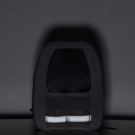 A backpack for carrying animals with a viewing window, gray-15