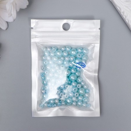 Beads for creativity plastic "Round. Blue sky" d = 3-8 mm, set 10 grams-2