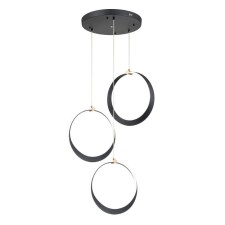 Suspended Indigo, 14014/3p Black. 1x176W, LED, 13,000LM, 3000-6500K, remote control, 500x500x455/1200 mm, white matte color