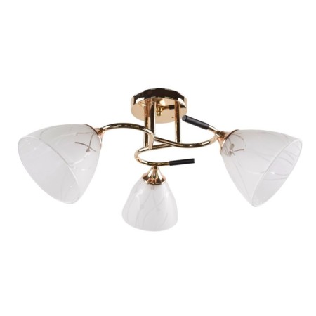 Lamp Ceiling Economy Highlight 12238/3FGD+BK WT, 3x60W, E27, 24x48x48 cm, gold color