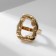 Ring Metal "Trend" crumpled oval, color gold, size 16