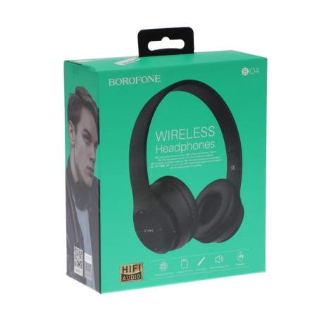 Headphones Borofone BO4 Charming Rhyme, wireless, invoices, BT5.0, AUX, 200 mAh, black-4