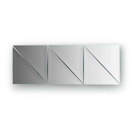 Mirror tiles with fatcet 15 mm, - set 6 pcs Triangle 15 x 15 cm, silver EvoForm