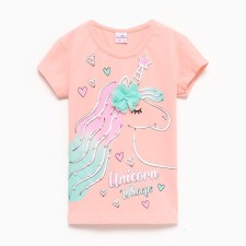 T -shirt for girls, peach color, height 98cm