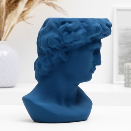 Kashpo - Vase "David's head" Blue, 22*16*14 cm-4