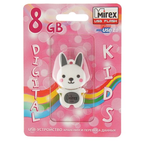 Flash drive Mirex Rabbit Grey, 8 GB, USB2.0, "rabbit", Thu up to 25 Mb/s, PBU up to 15 Mb/s-2