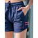 Women's shorts ise, size 50 cm, dark blue color, pink
