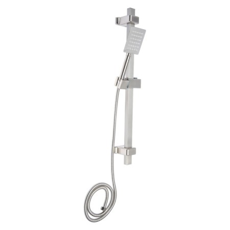 Shower set Zein S1001, square, stand, holder, stainless steel, satin