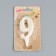 Candle for Cake "Oval" Number "9", large, pearl, 5.5 cm