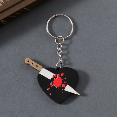 Acryl key a mirror "knife in the heart" 5.5x3.2x0.4 cm