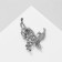 Brooch "Butterfly" with a pearl wing, white color in silver