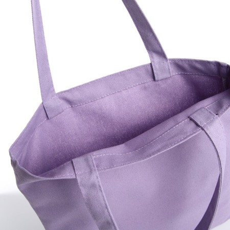 Hooper bag without fastening, from textiles, lilac color-2