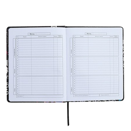 Universal Diary Grade 1-11, 48 sheets of "cyberism", solid cover of artificial leather, lies, universal cheat sheet, block 80 g/m2-6