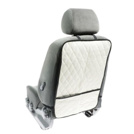 Protective cape in the front seat 1 pocket, 40 × 60, eco -leather, quilted, white